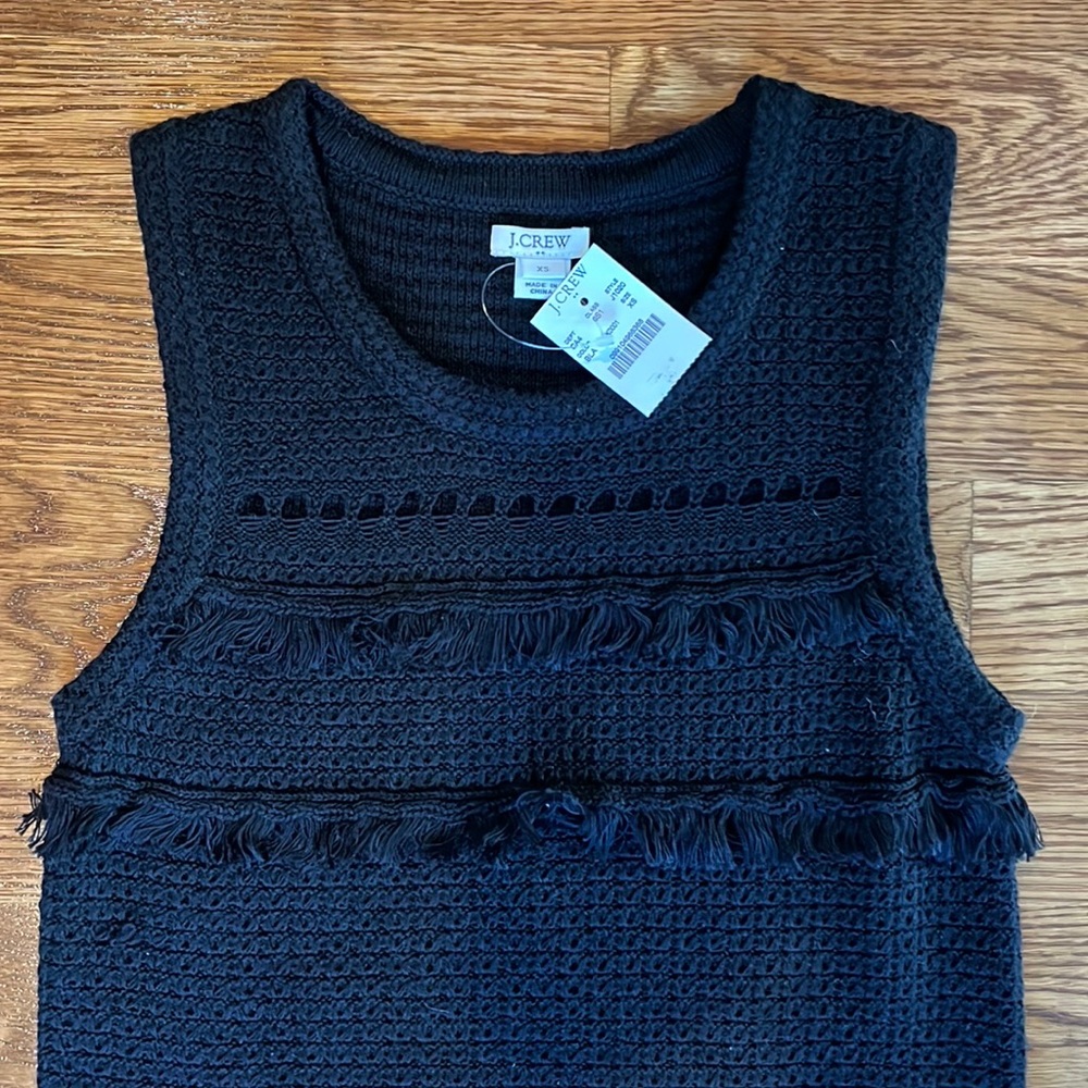 NWT J Crew black sleeveless knit sheath dress - Picture 2 of 3